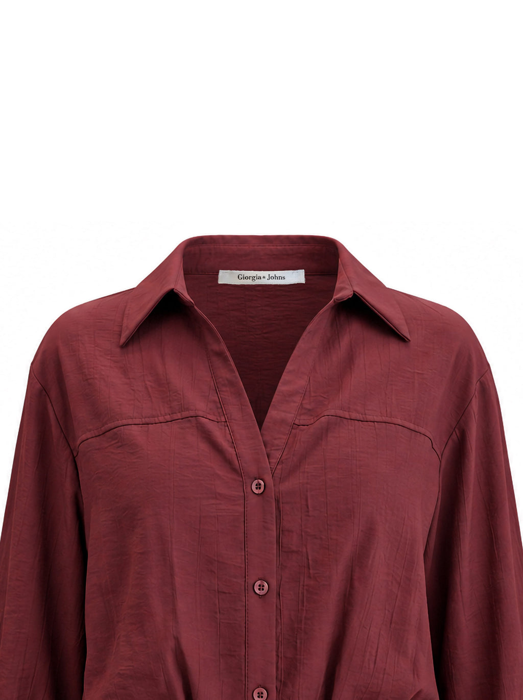 Camicia cropped tessuto stropicciato