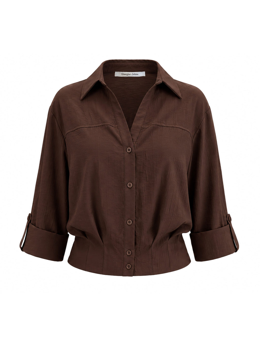 Camicia cropped tessuto stropicciato