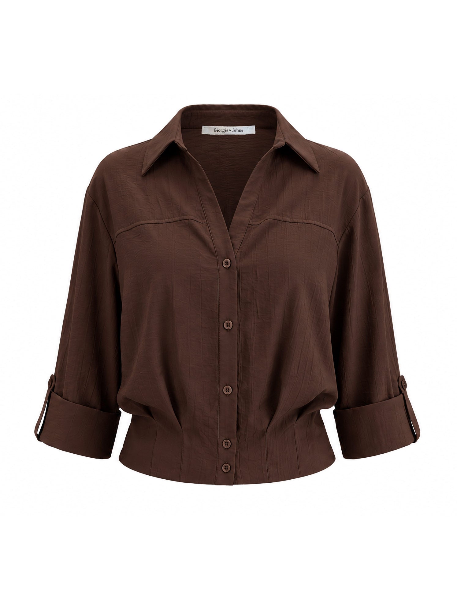 Camicia cropped tessuto stropicciato
