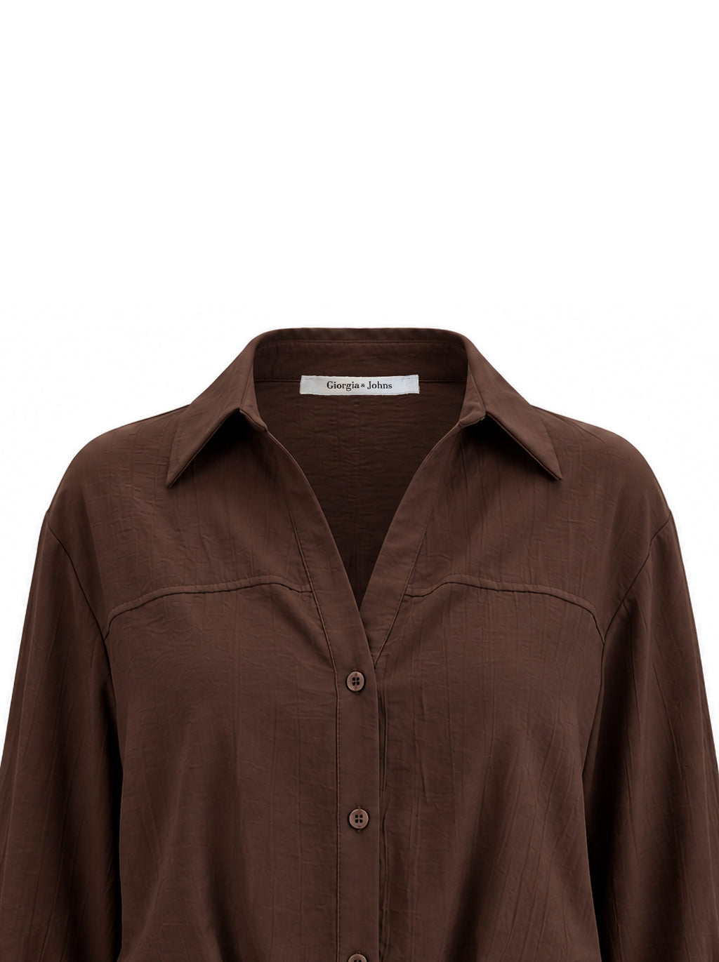 Camicia cropped tessuto stropicciato