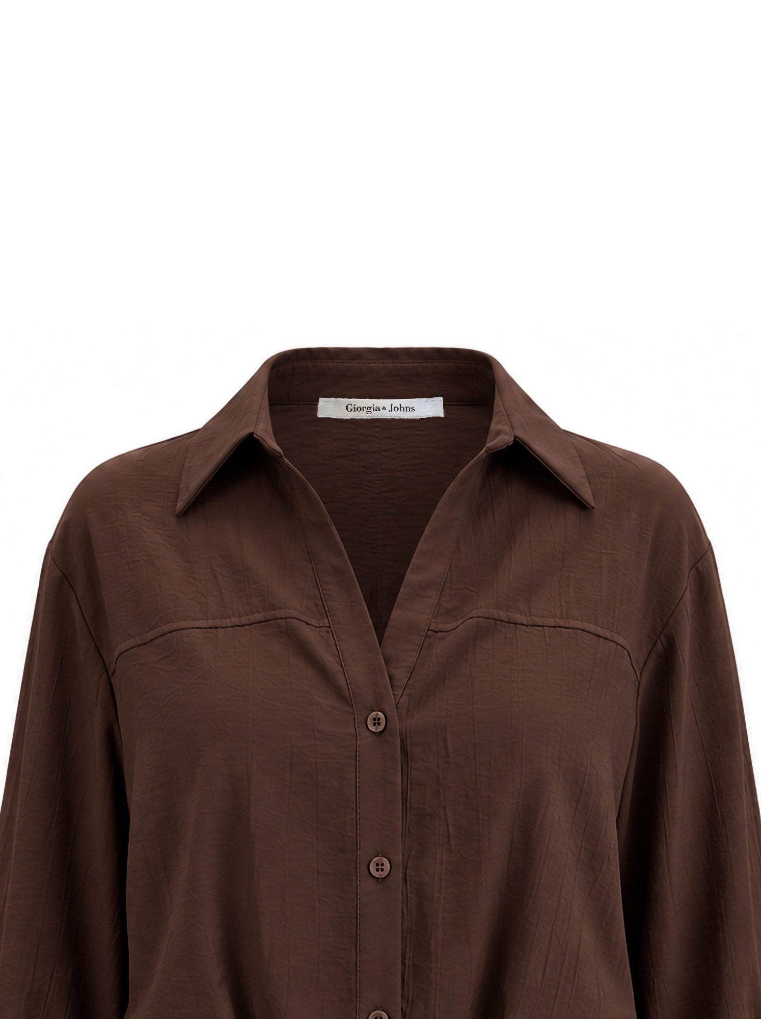Camicia cropped tessuto stropicciato