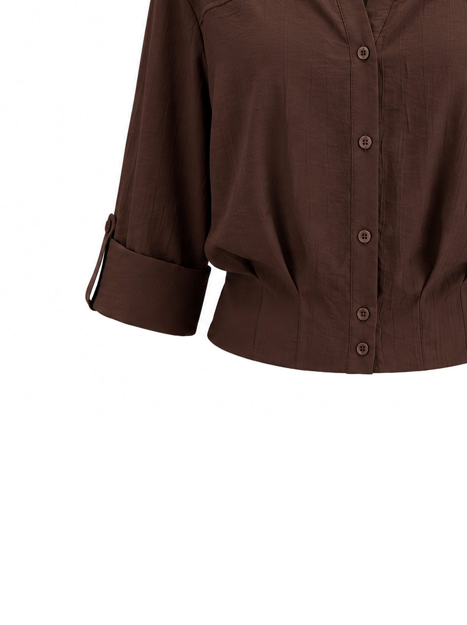 Camicia cropped tessuto stropicciato