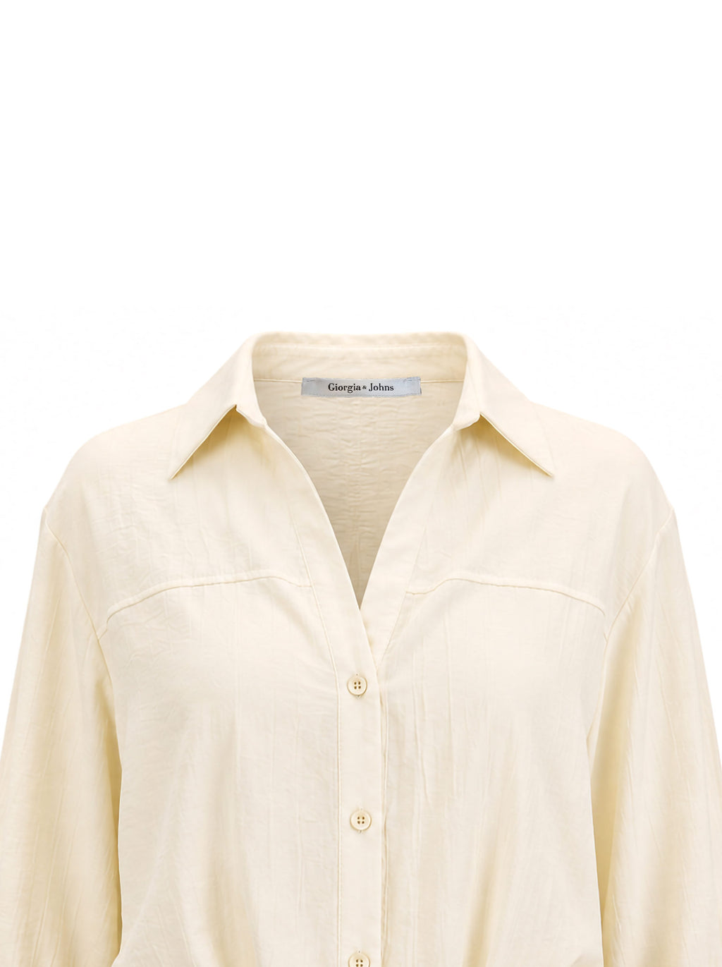 Camicia cropped tessuto stropicciato