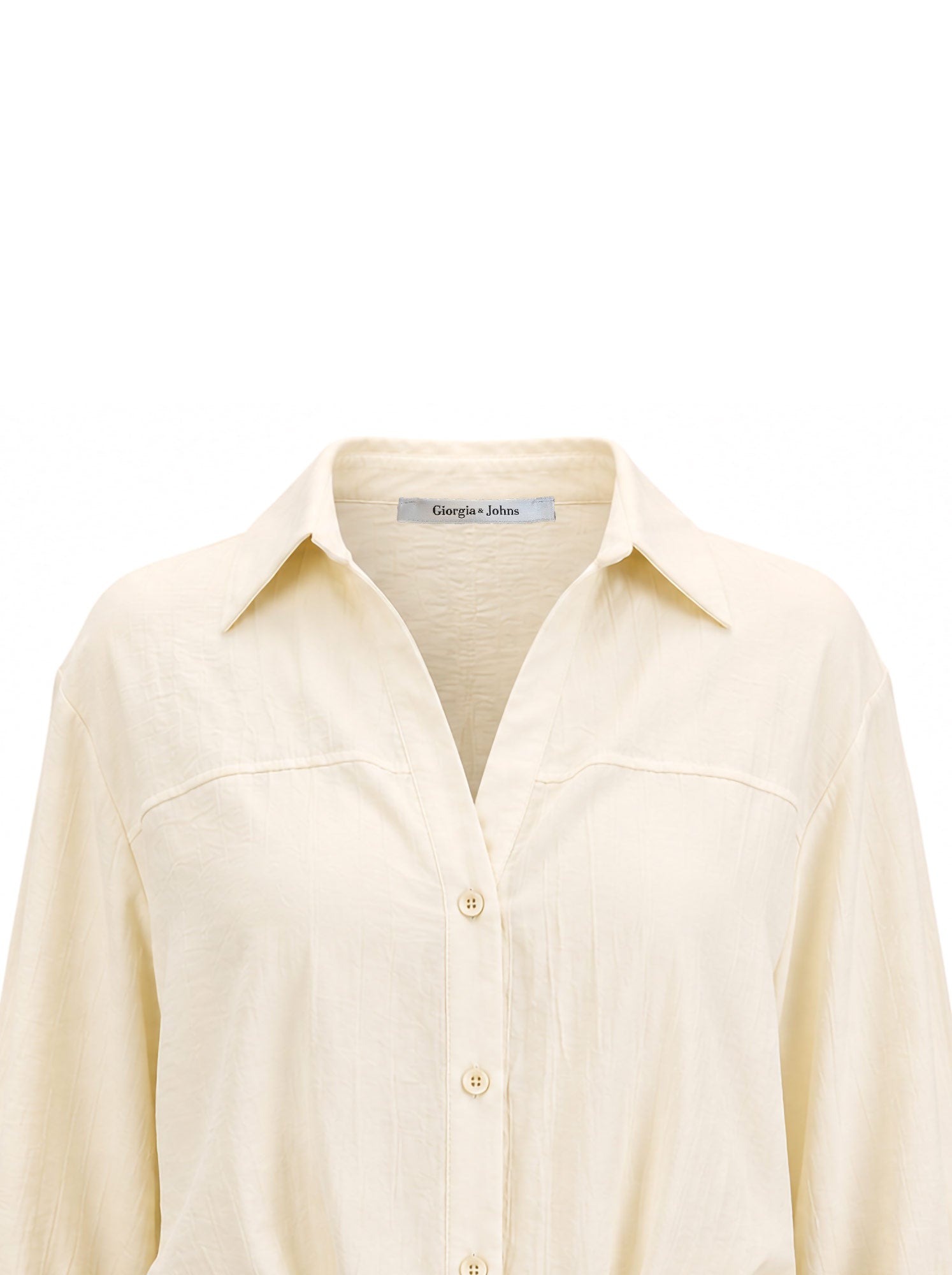Camicia cropped tessuto stropicciato