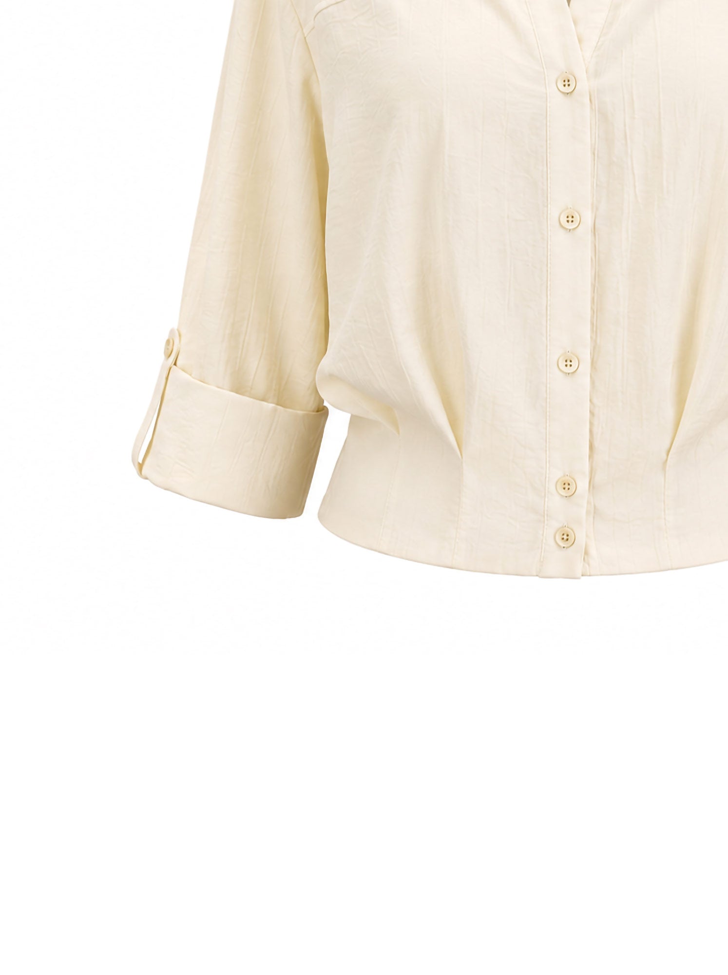 Camicia cropped tessuto stropicciato