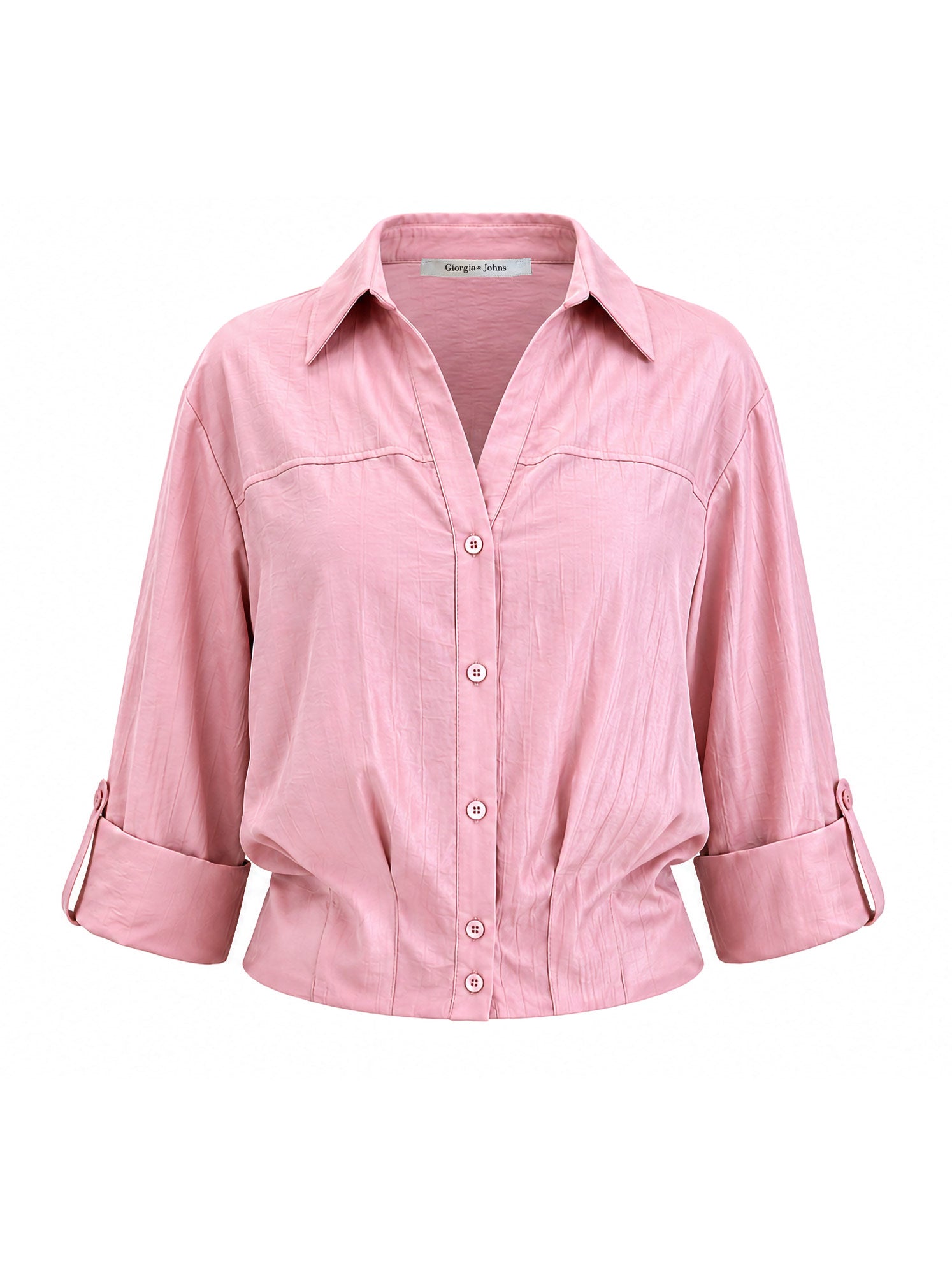 Camicia cropped tessuto stropicciato
