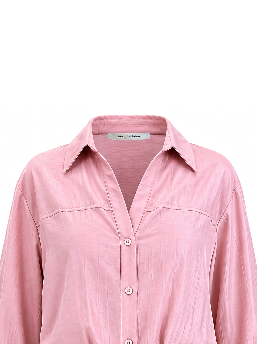 Camicia cropped tessuto stropicciato