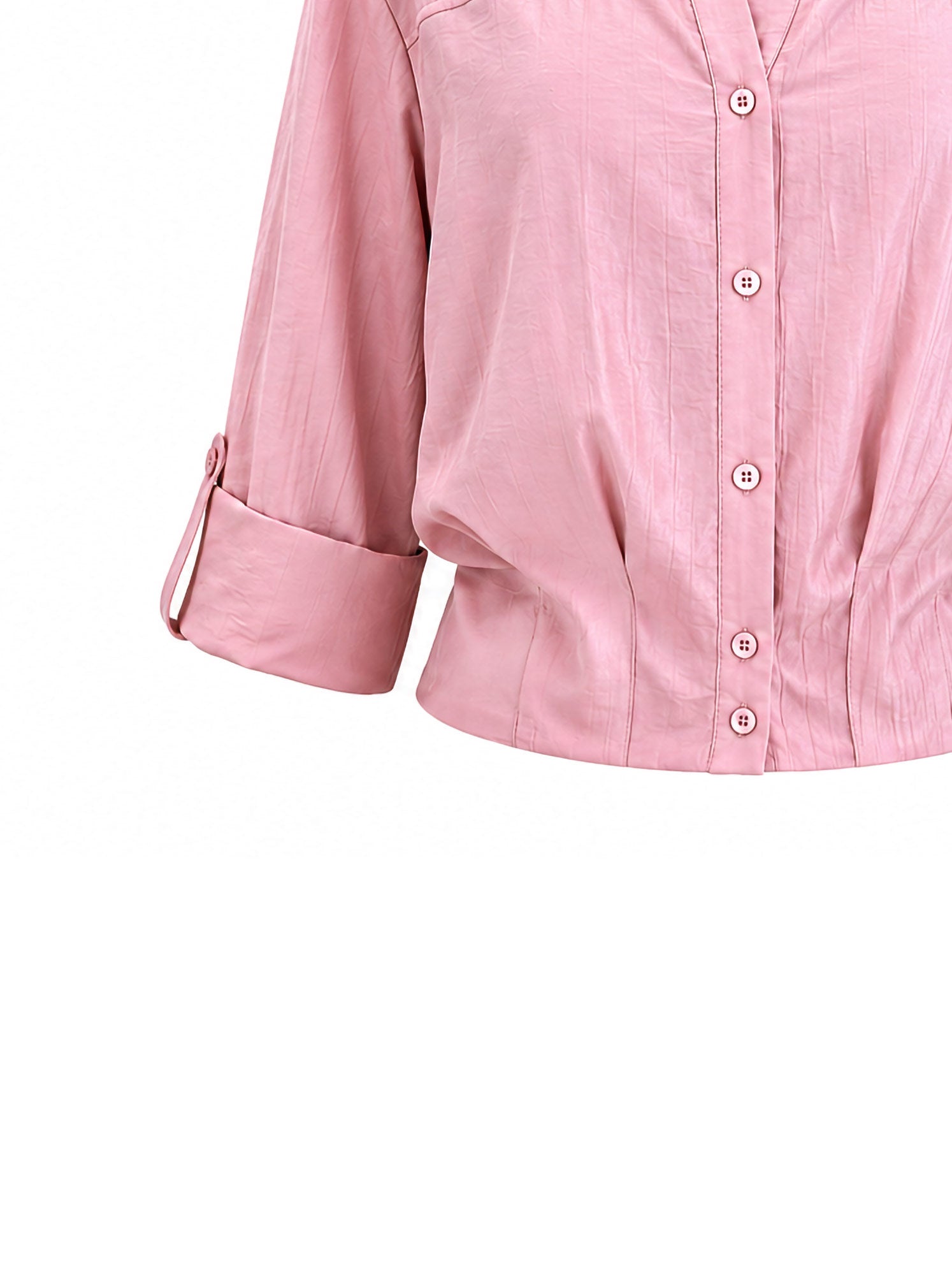 Camicia cropped tessuto stropicciato