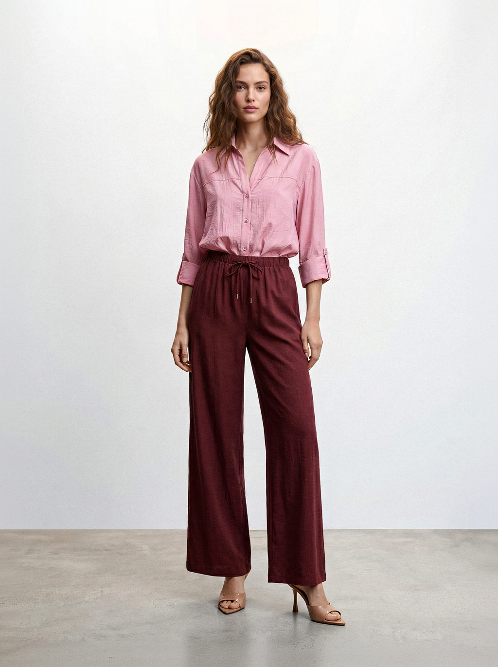 Pantalone tessuto stropicciato