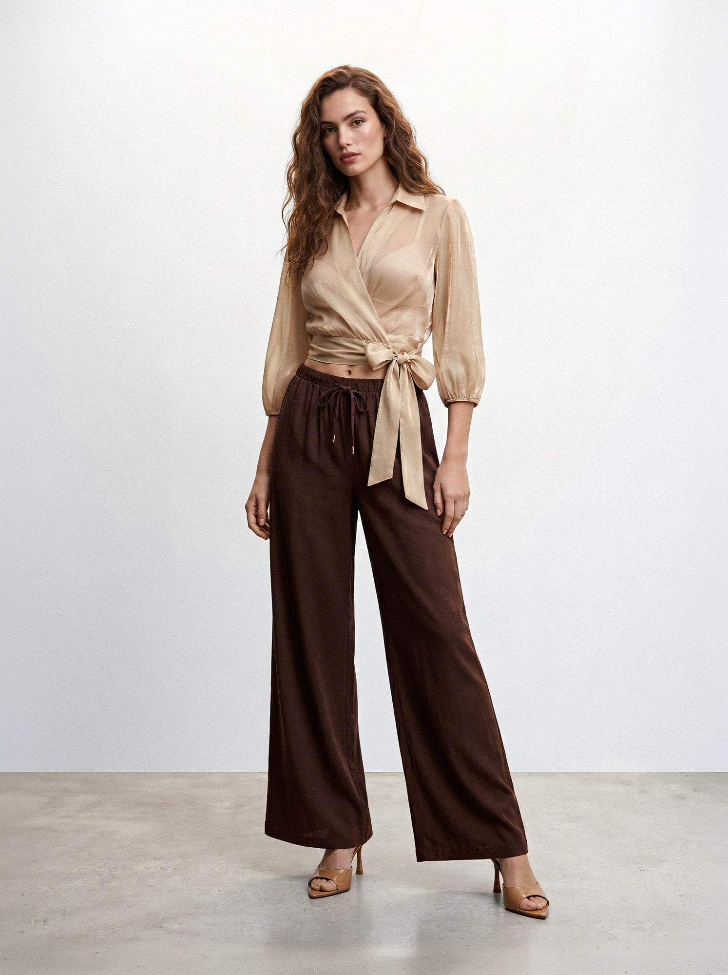 Blusa lyocell con fusciacca