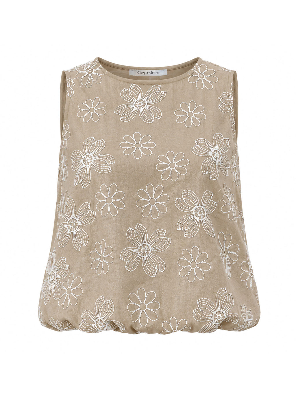Top rimborsato ricami all-over