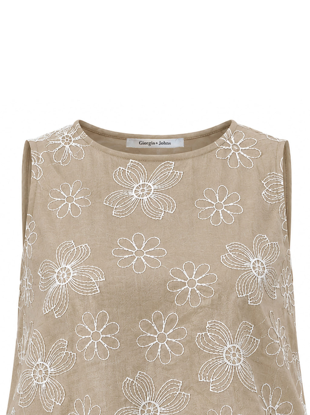 Top rimborsato ricami all-over