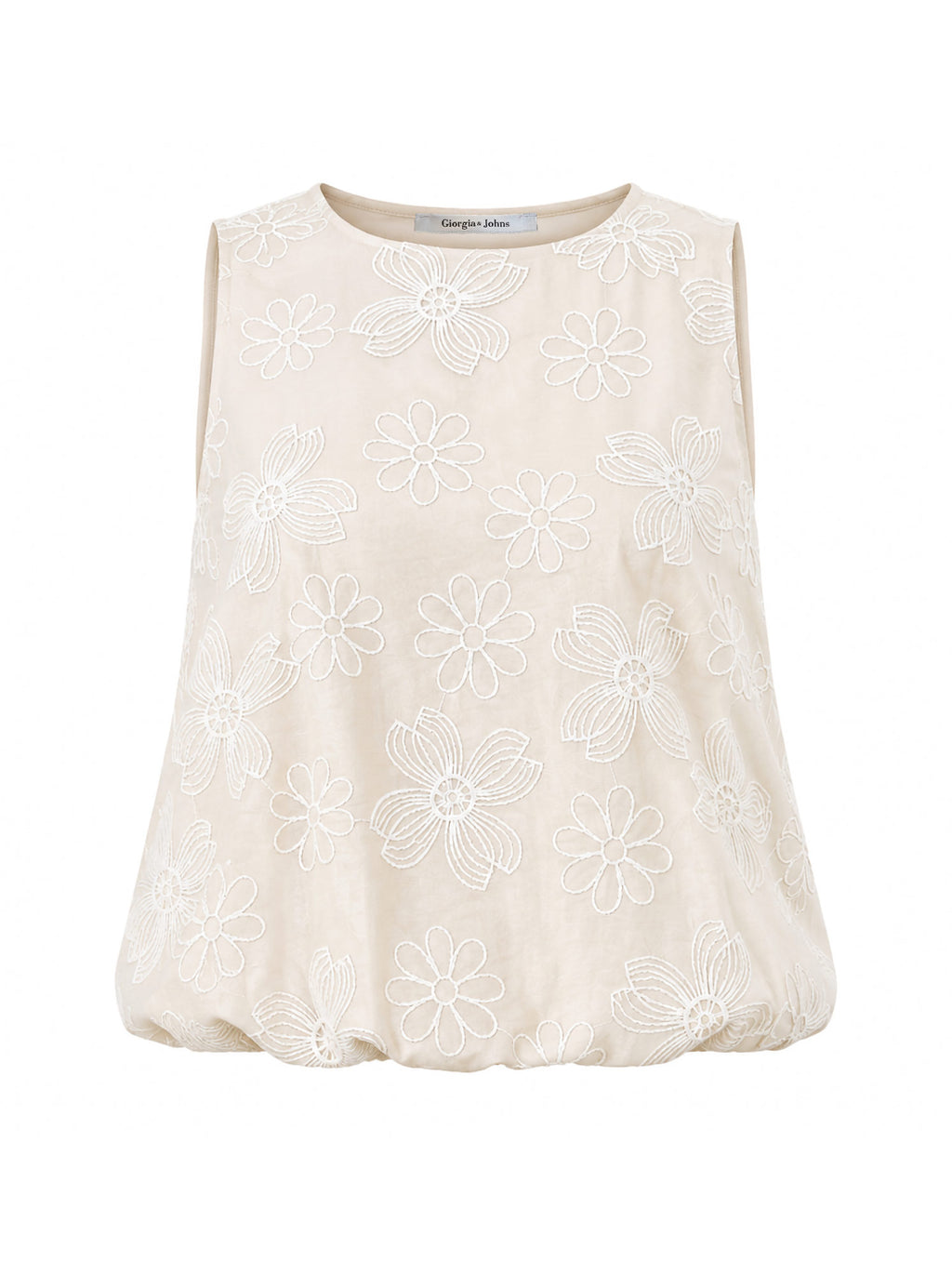 Top rimborsato ricami all-over
