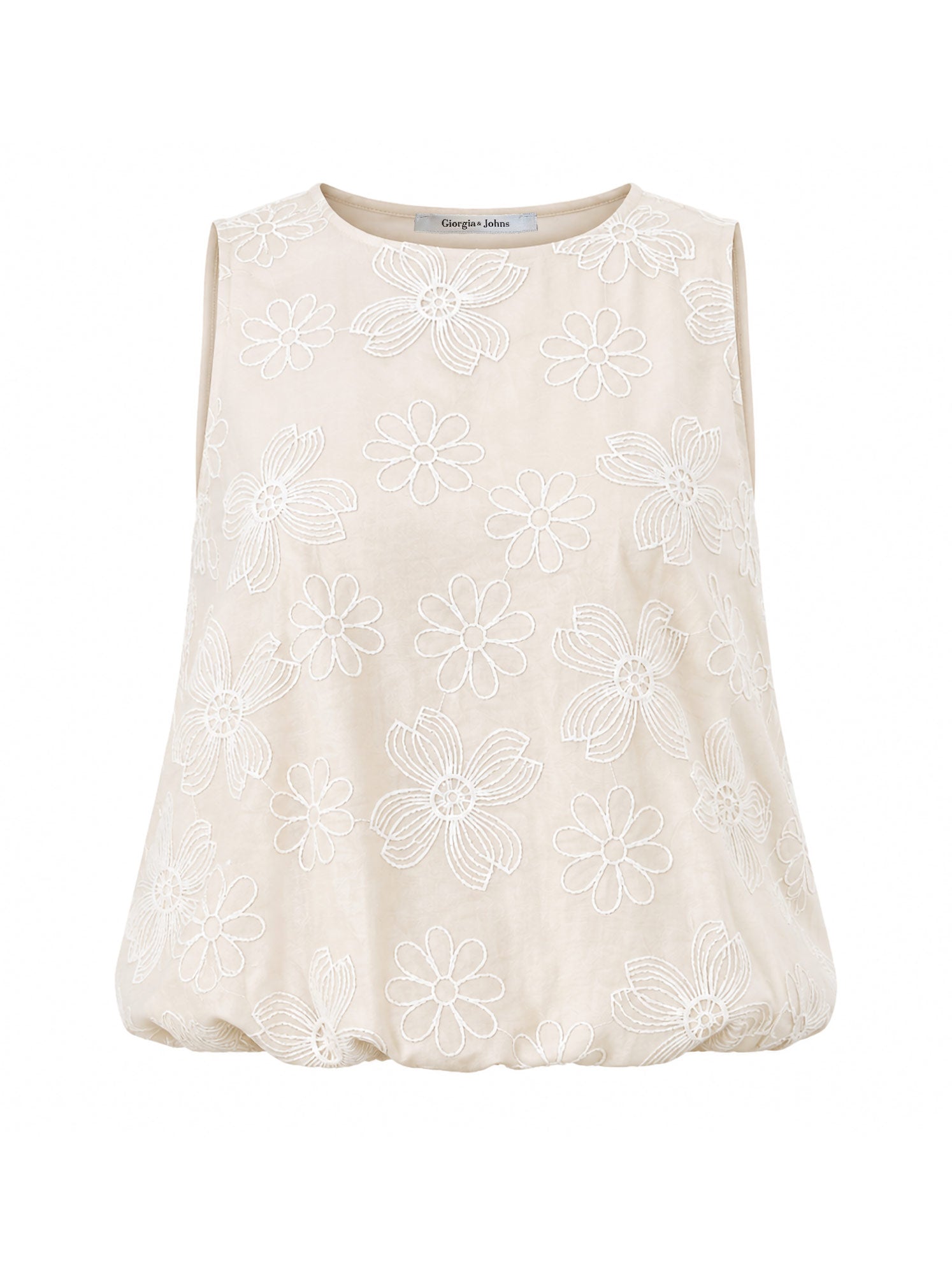 Top rimborsato ricami all-over