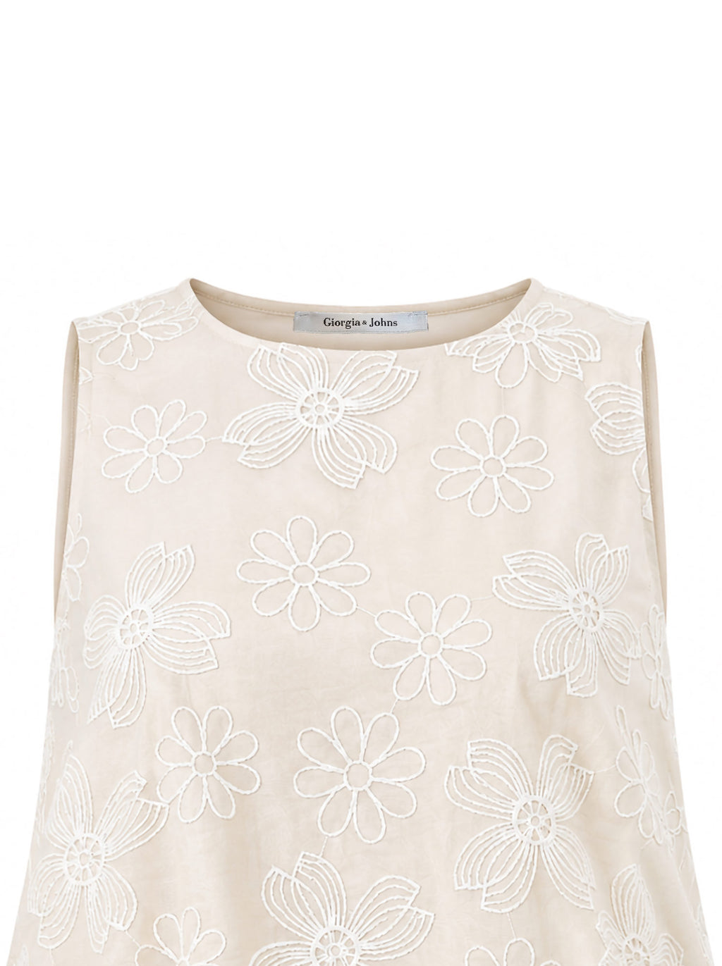 Top rimborsato ricami all-over