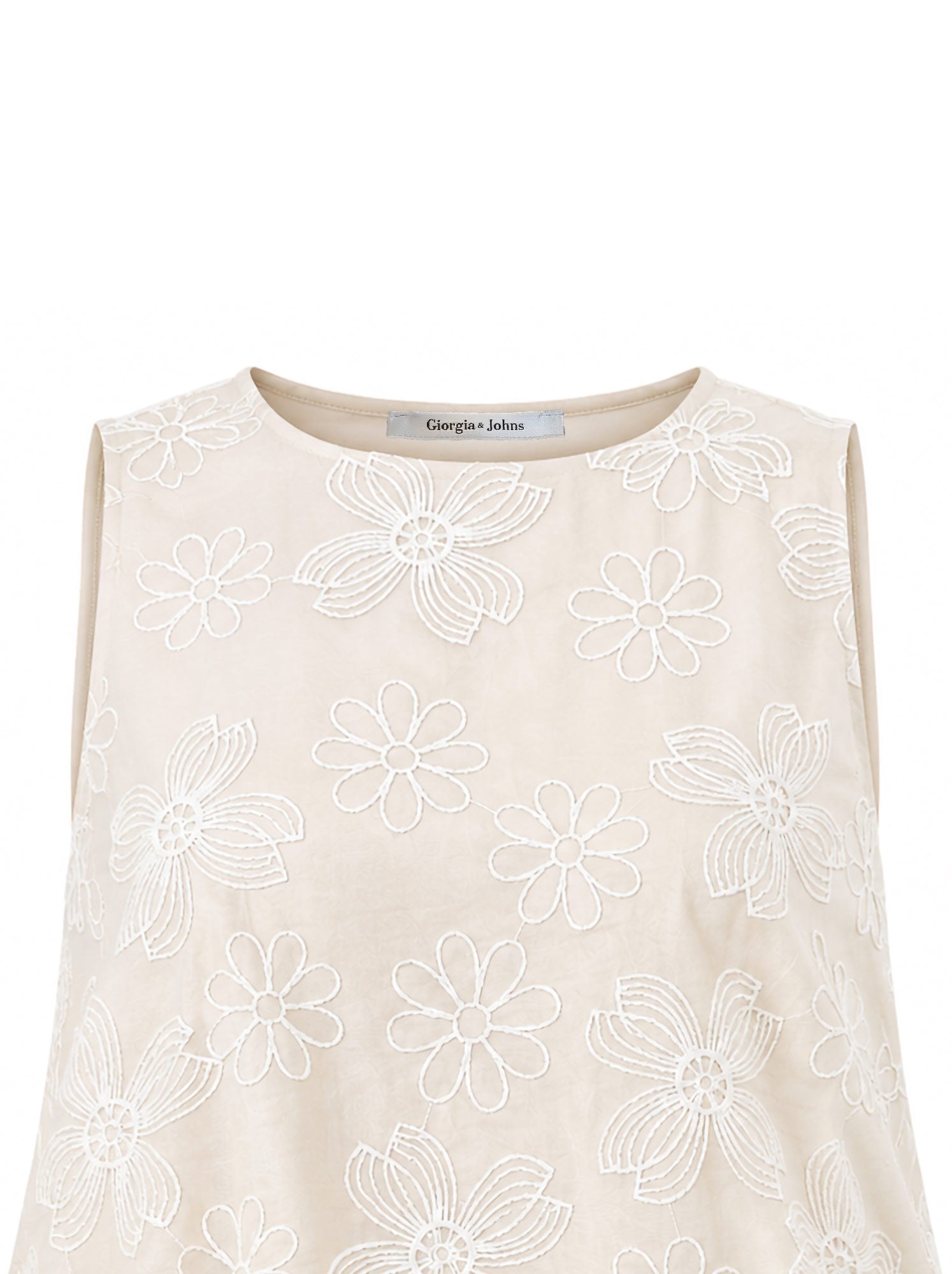Top rimborsato ricami all-over