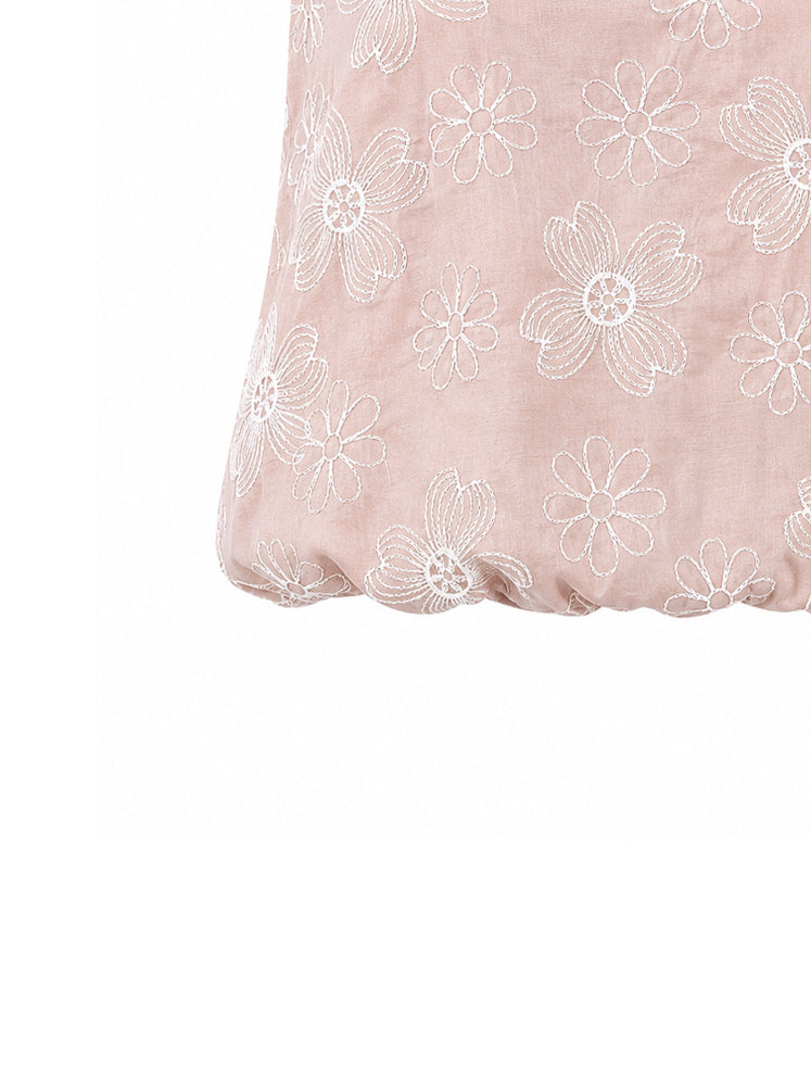 Top rimborsato ricami all-over