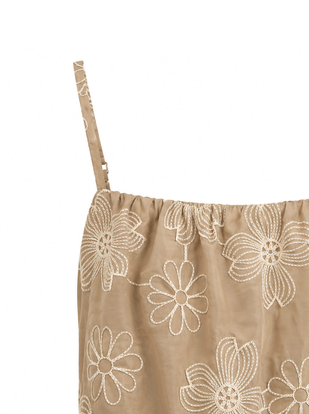 Top cropped ricami all-over