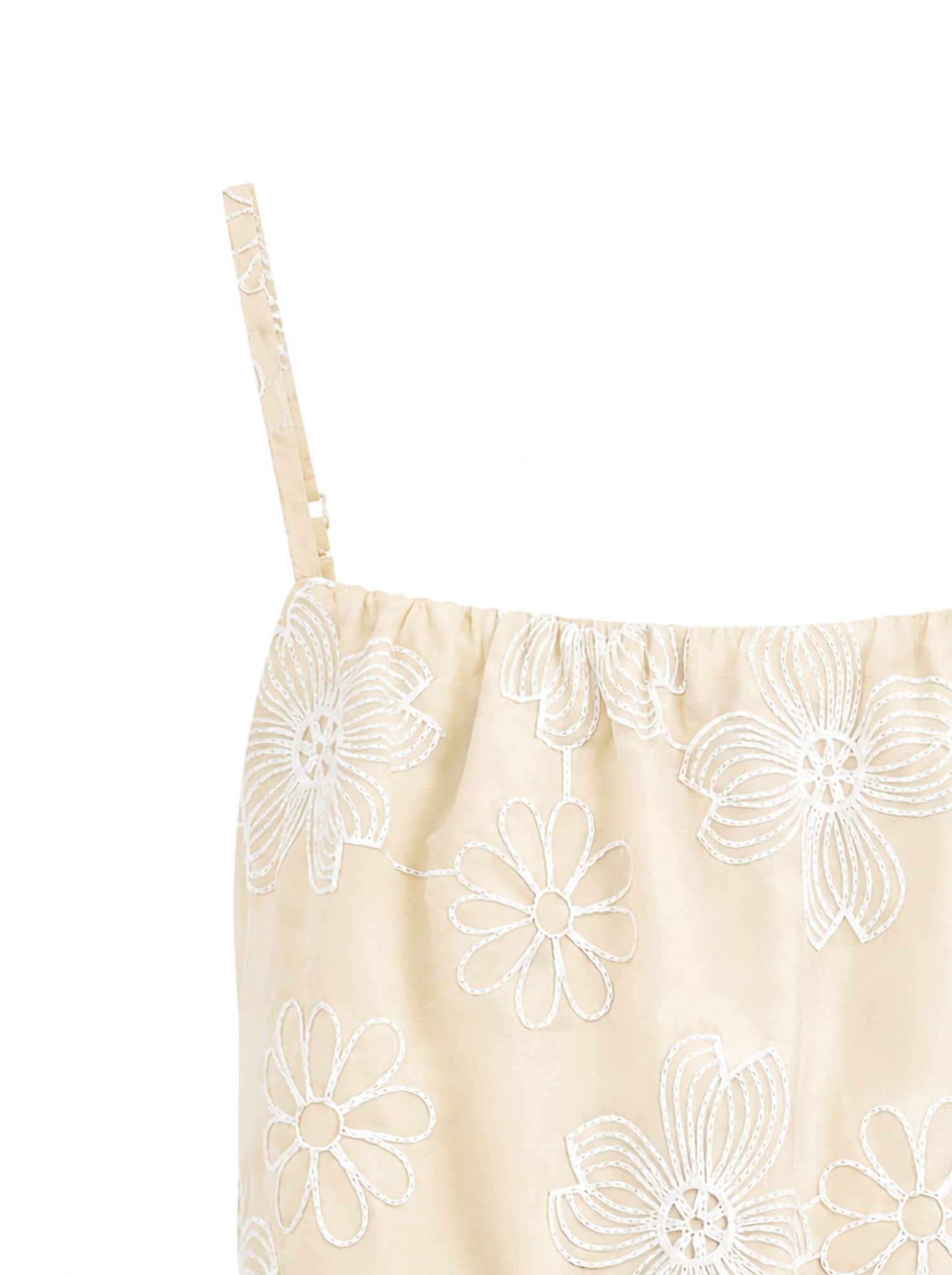 Top cropped ricami all-over