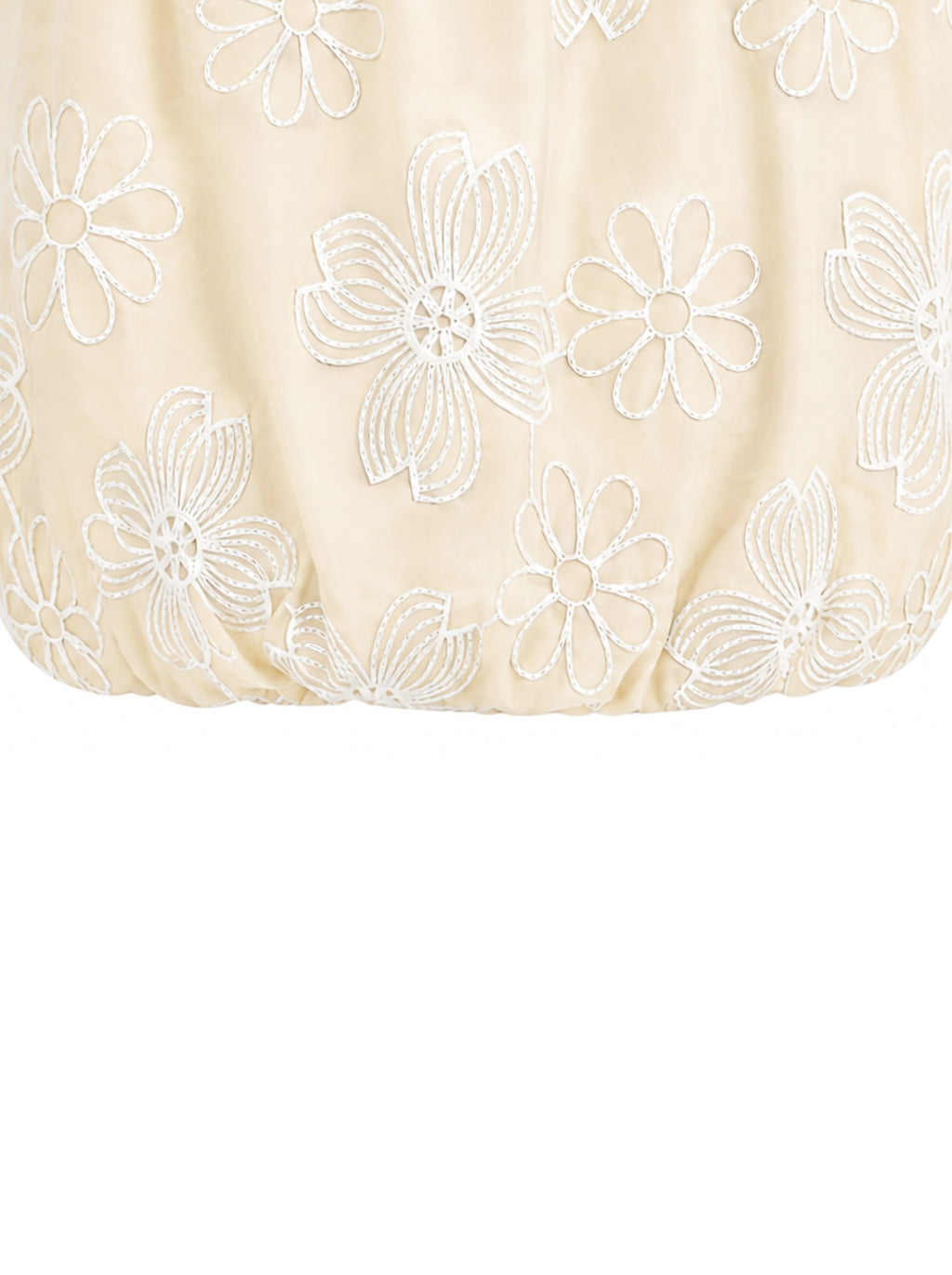 Top cropped ricami all-over