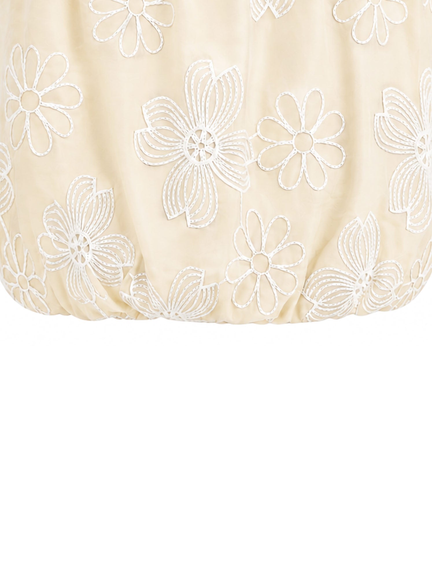 Top cropped ricami all-over