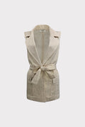 Gilet in lino placcato