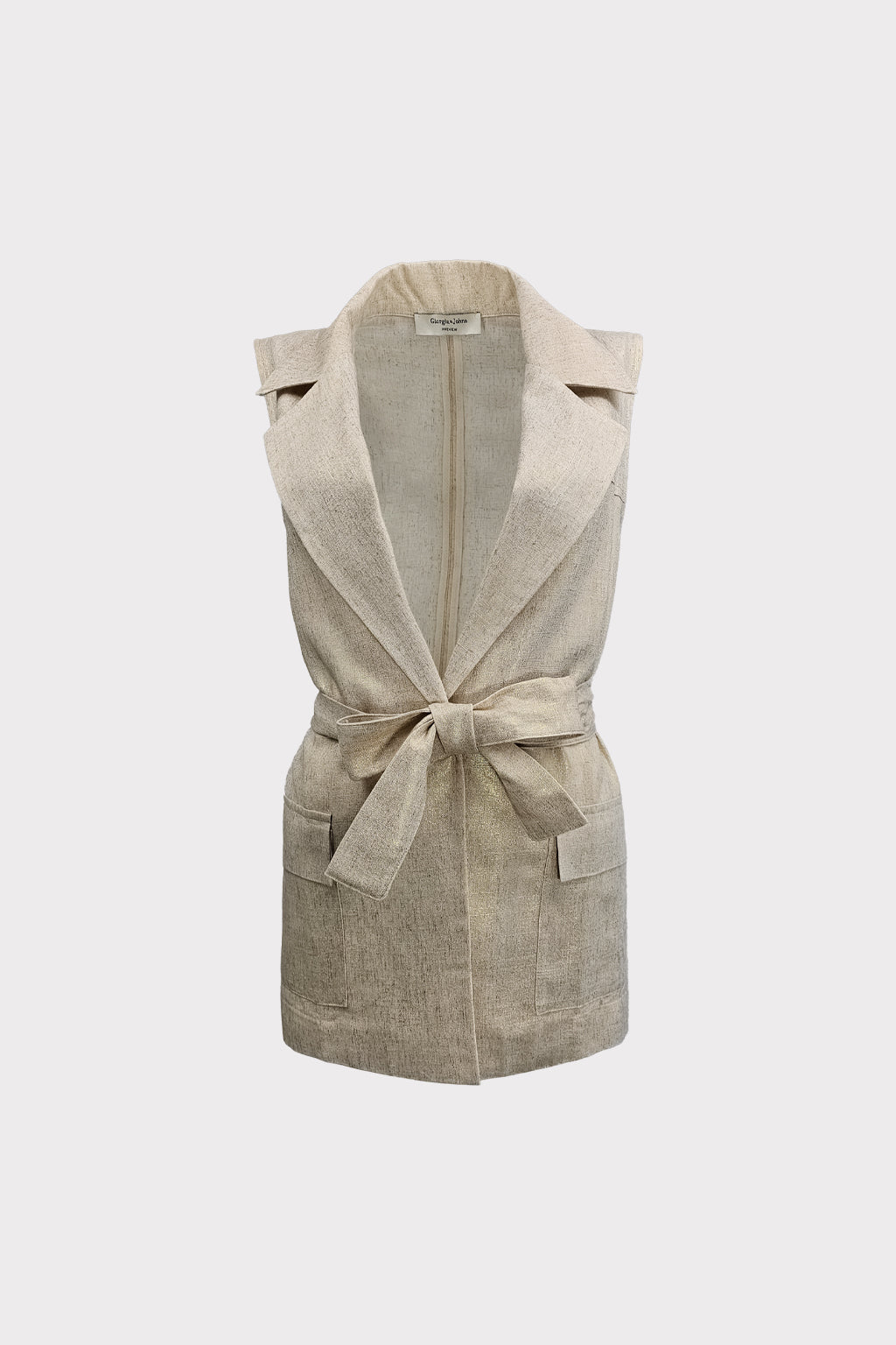 Gilet in lino placcato