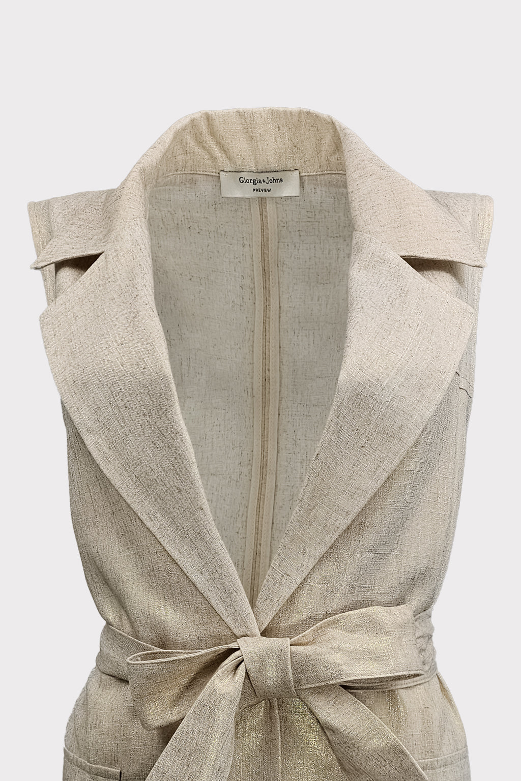 Gilet in lino placcato