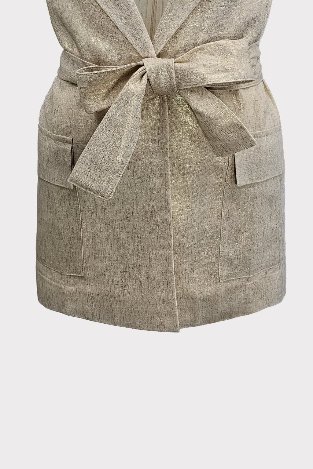Gilet in lino placcato