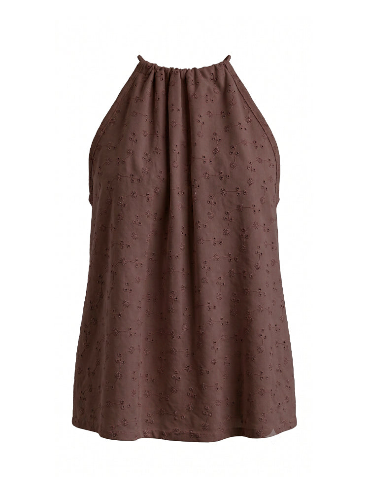 Top halter in sangallo