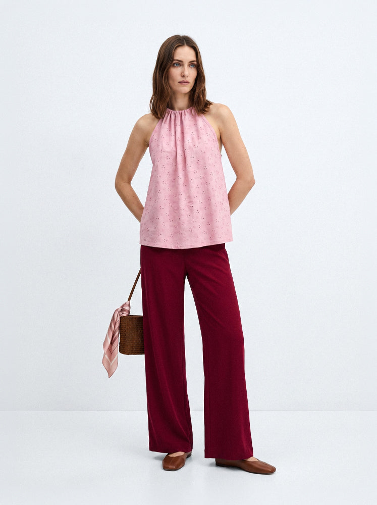 Top halter in sangallo