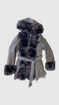 Giubbino similpelle inserti pelliccia