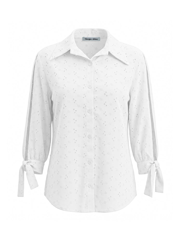 Camicia in sangallo dettaglio polsi