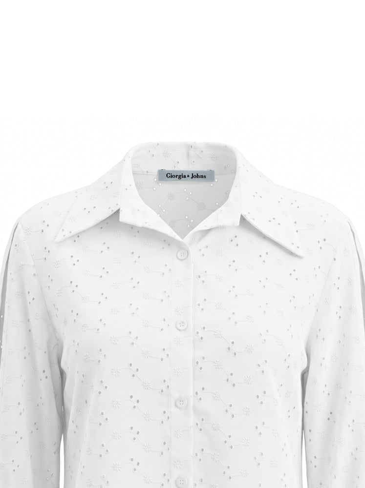 Camicia in sangallo dettaglio polsi