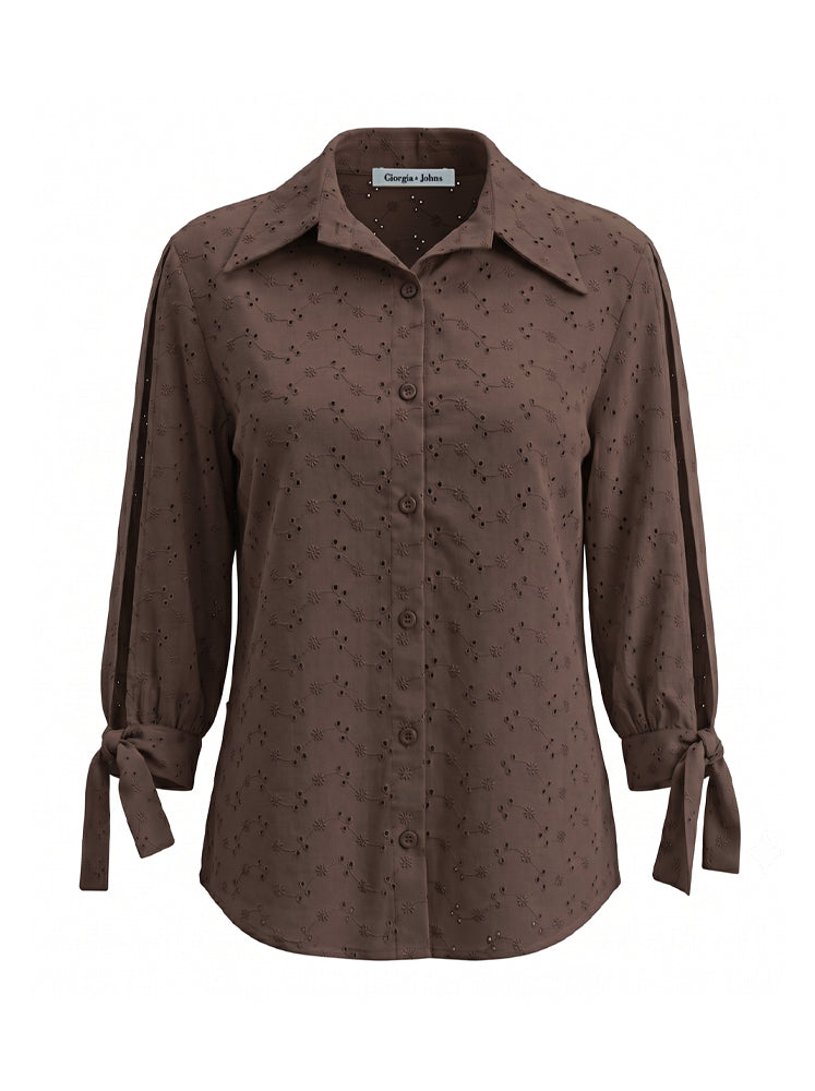 Camicia in sangallo dettaglio polsi