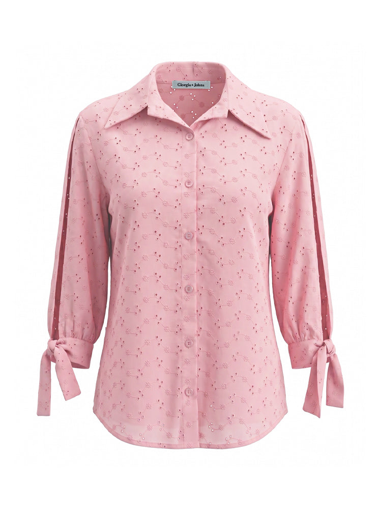 Camicia in sangallo dettaglio polsi