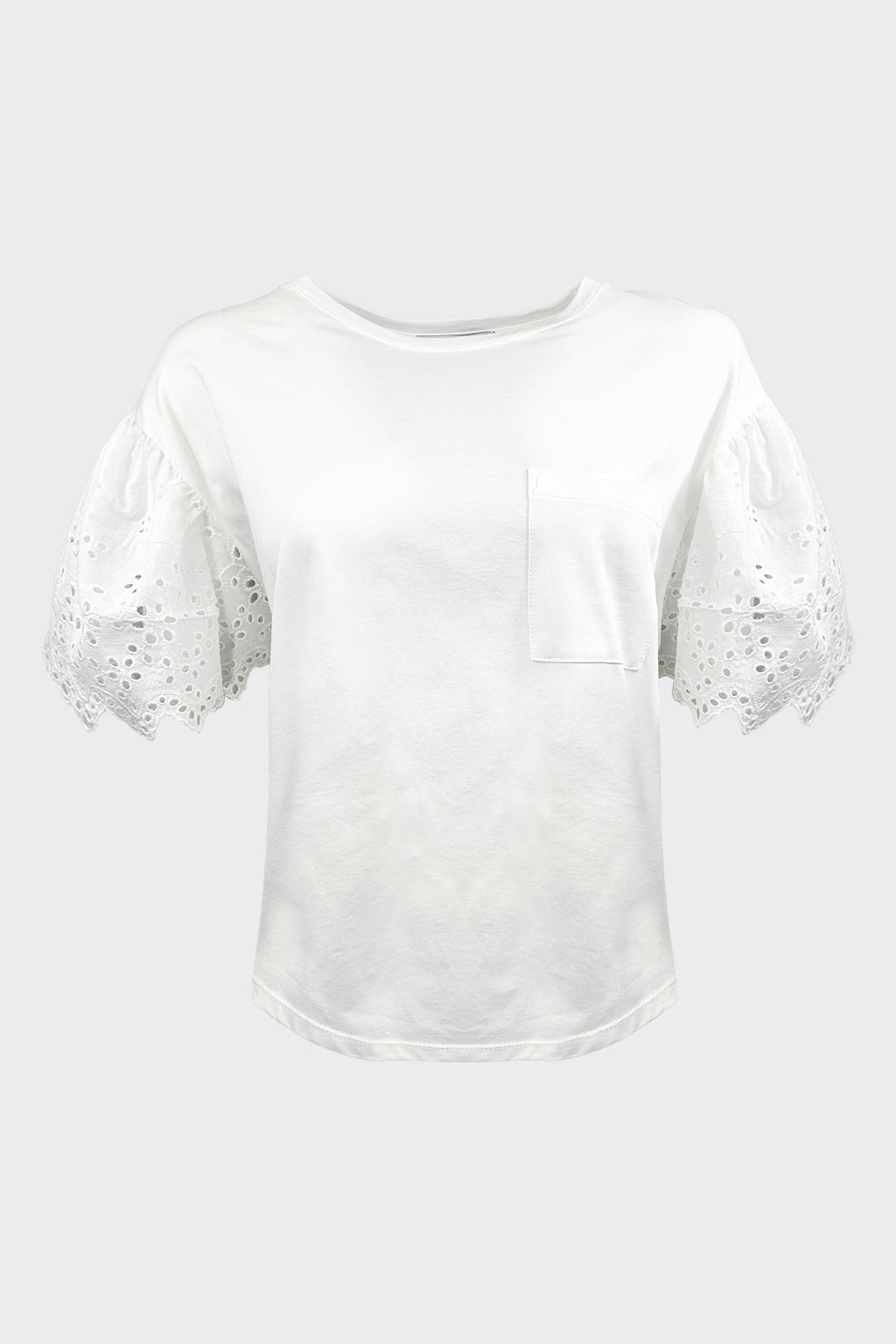 T-shirt maniche sangallo
