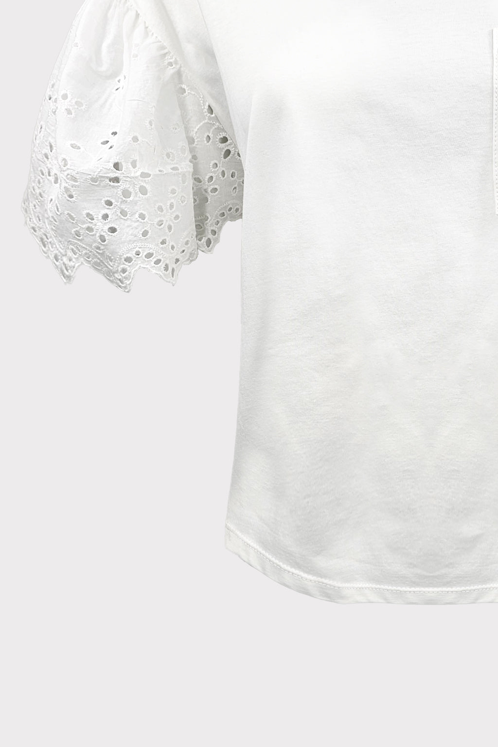T-shirt maniche sangallo