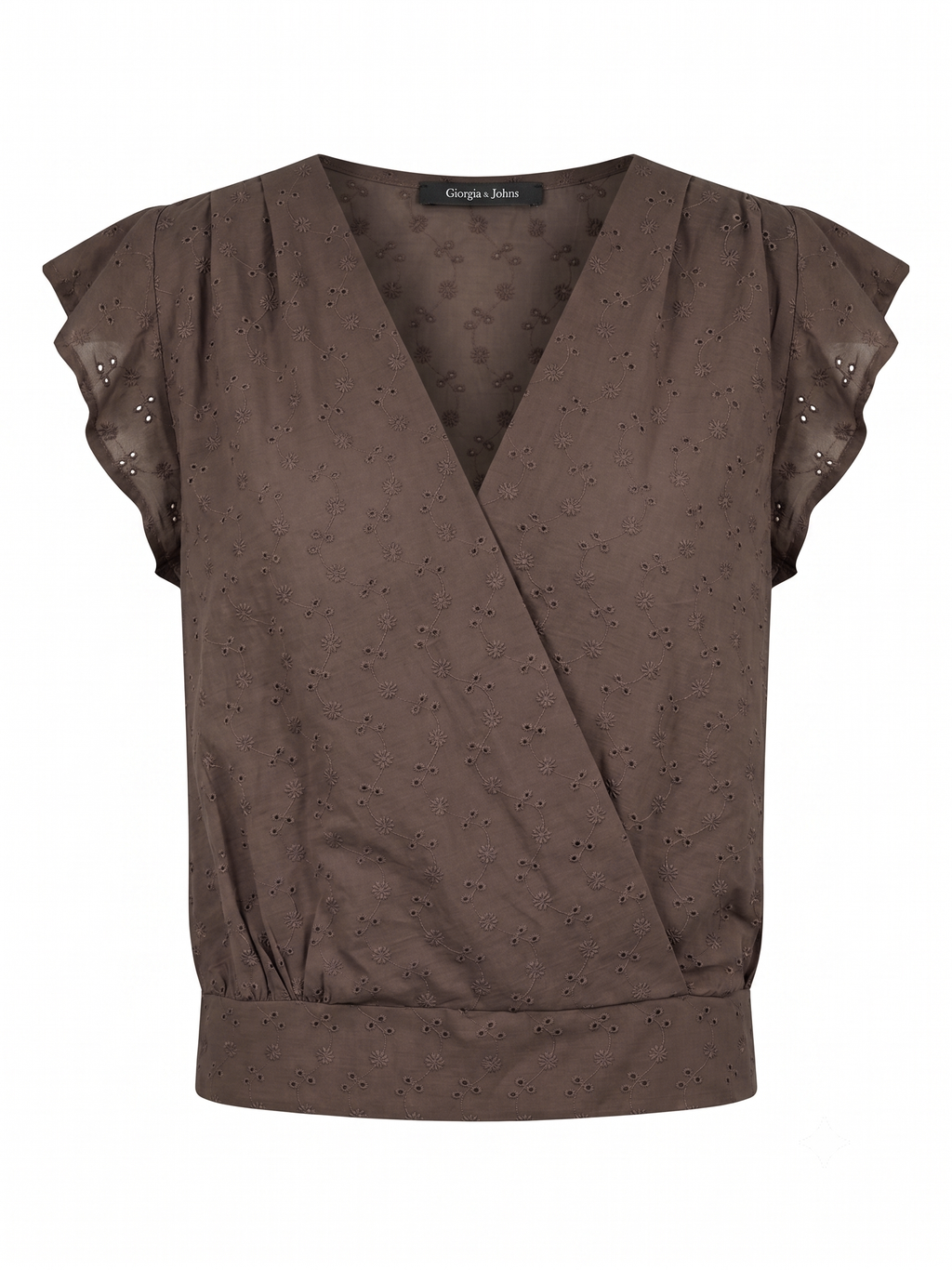 Blusa incrociata in sangallo