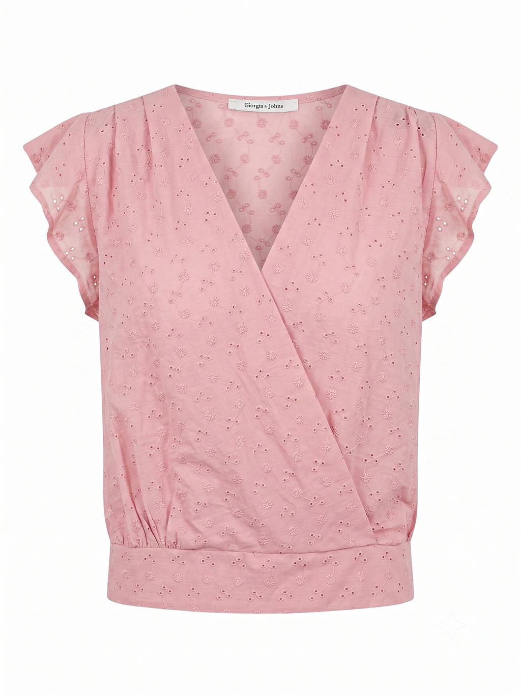 Blusa incrociata in sangallo