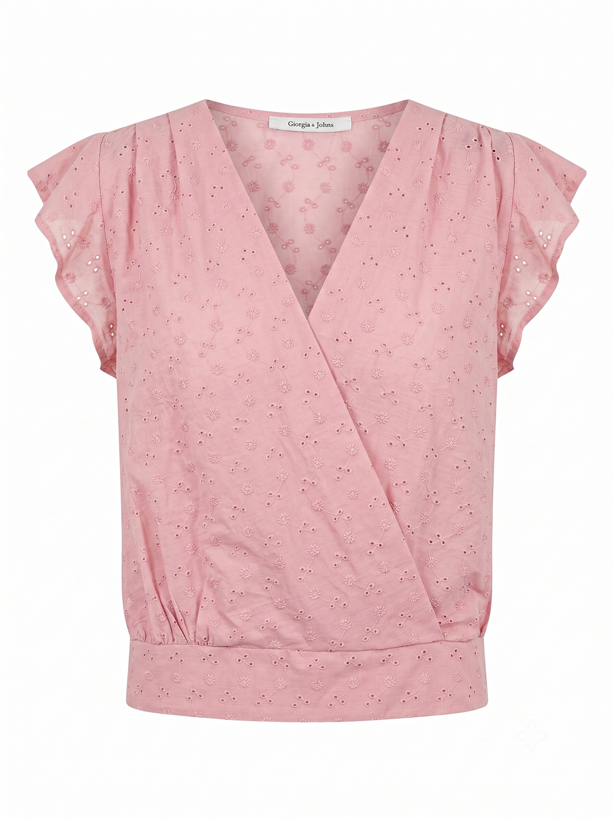 Blusa incrociata in sangallo