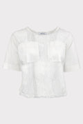 Blusa popeline e pizzo