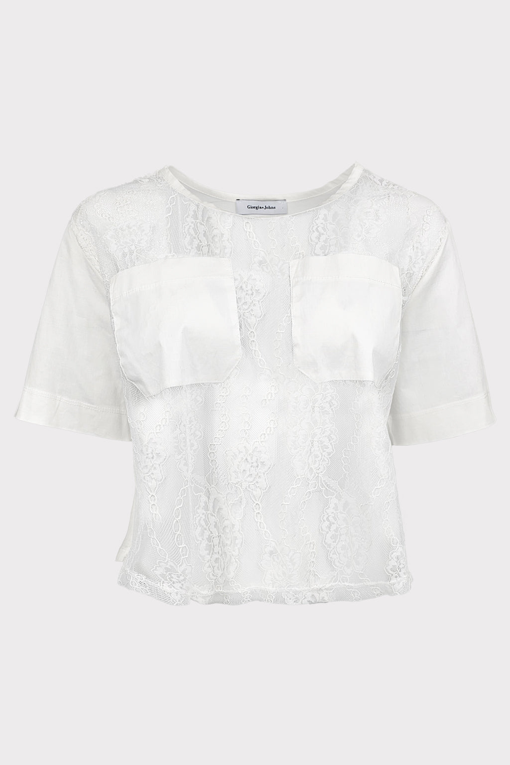 Blusa popeline e pizzo