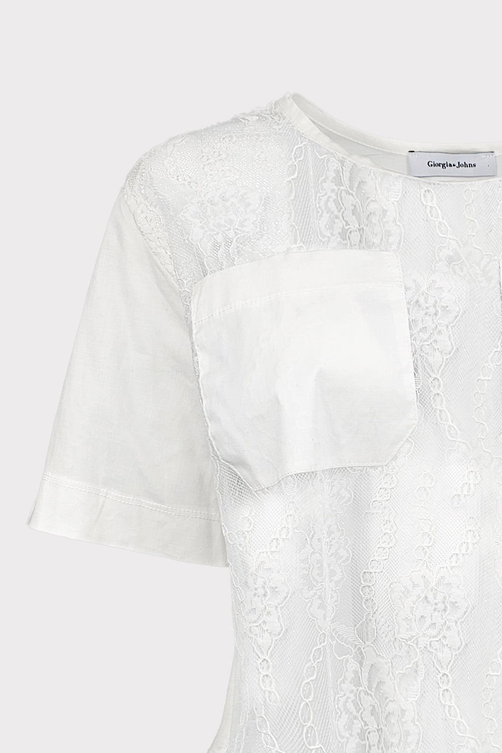 Blusa popeline e pizzo