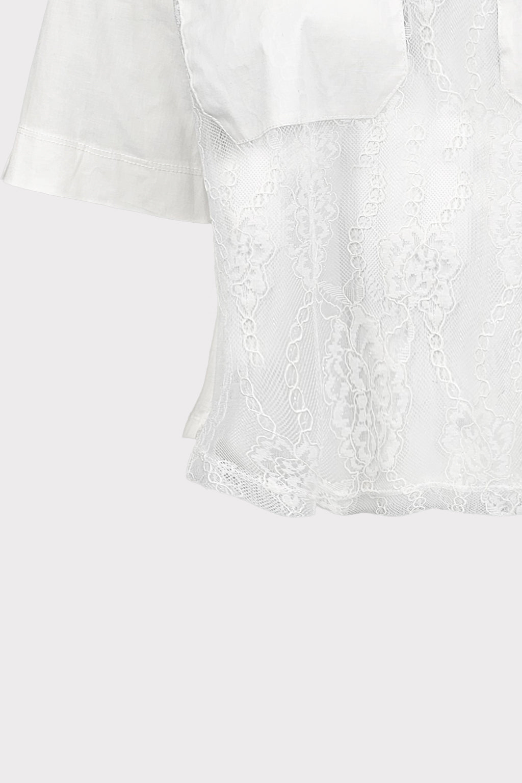 Blusa popeline e pizzo