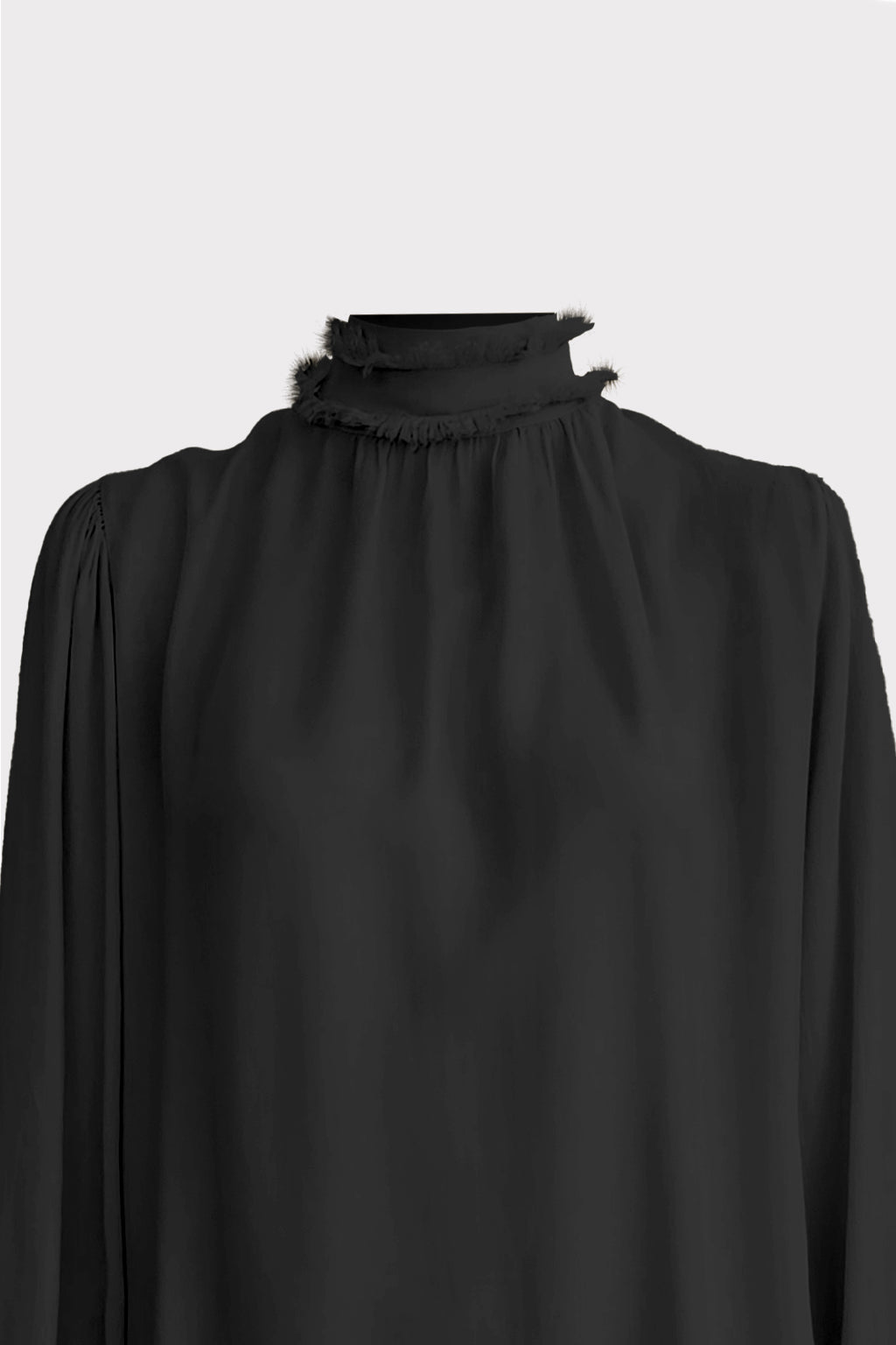Blusa collo sfrangiato