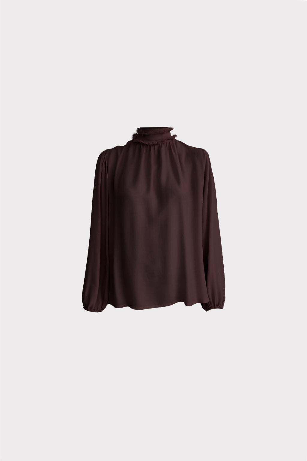 Blusa collo sfrangiato