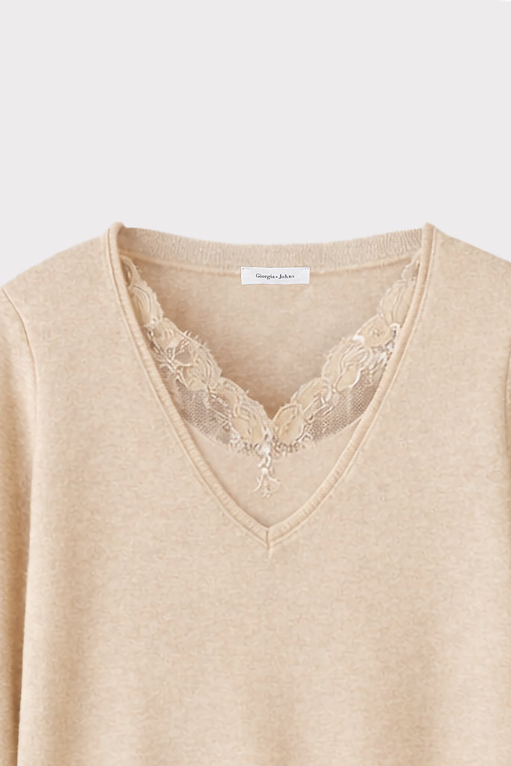 Maglia scollo V e pizzo
