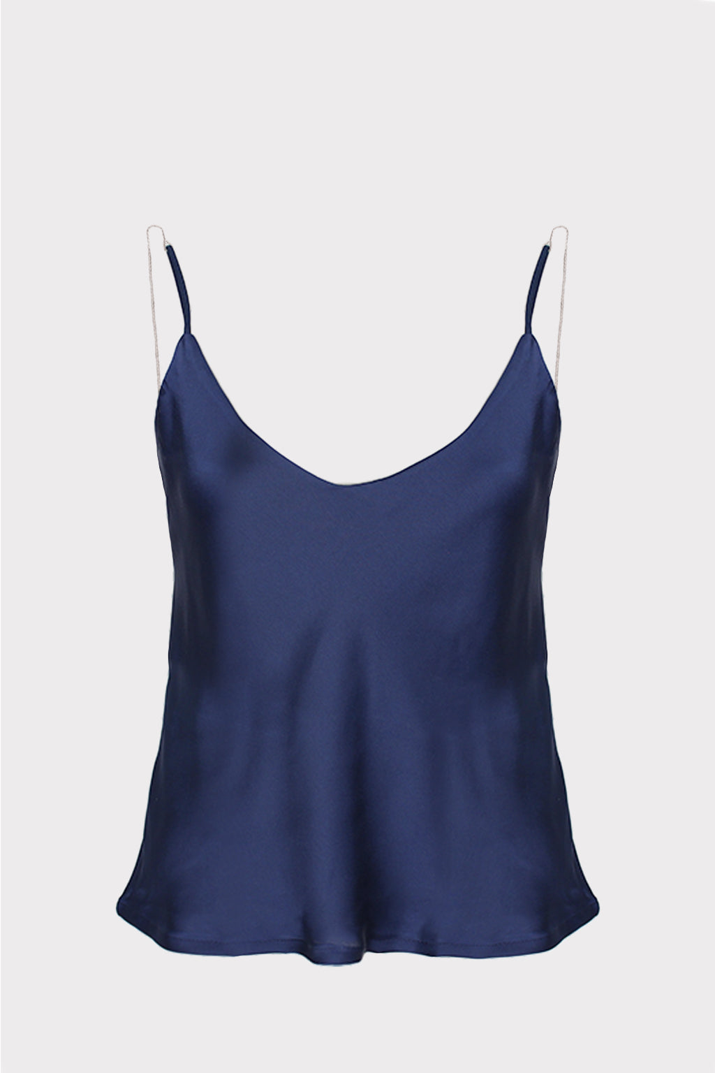 Top raso bretella strass