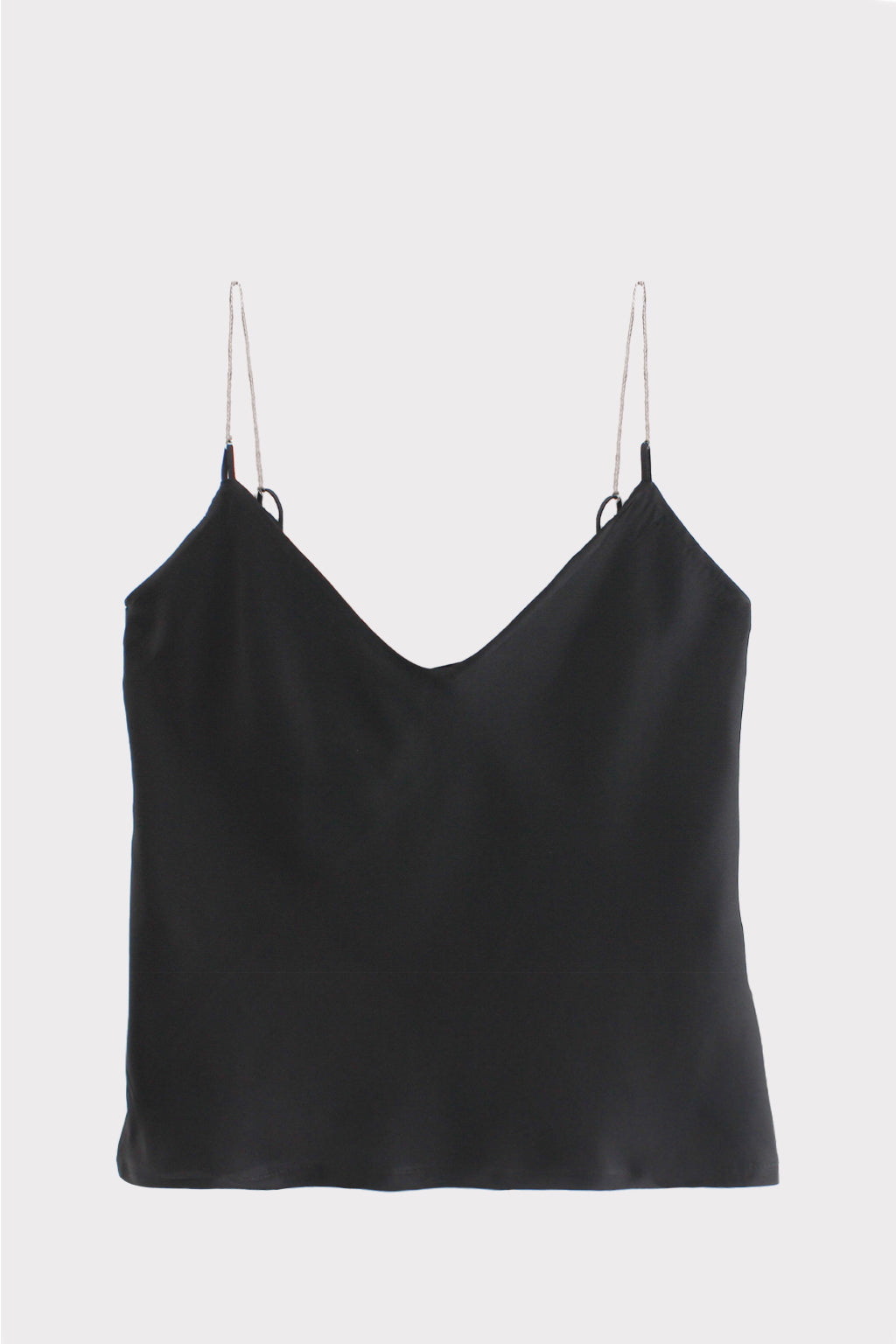 Top raso bretella strass